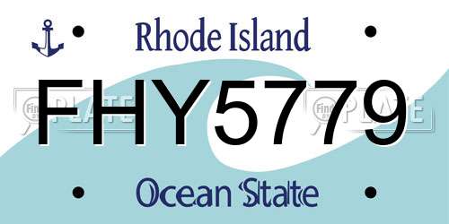 FHY5779 Rhode Island License Plate