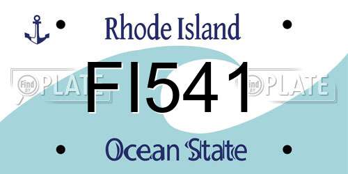 FI541 Rhode Island License Plate