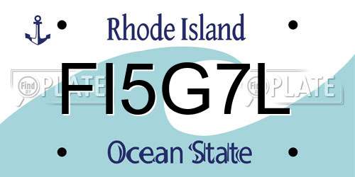 FI5G7L Rhode Island License Plate