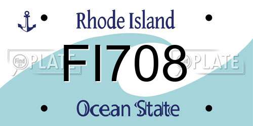 FI708 Rhode Island License Plate