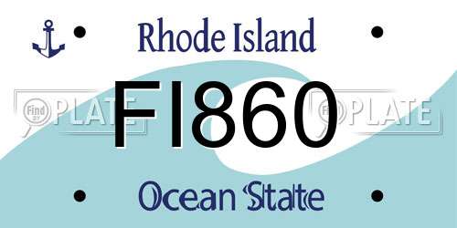 FI860 Rhode Island License Plate
