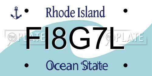 FI8G7L Rhode Island License Plate