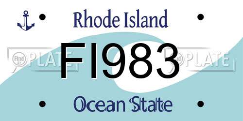 FI983 Rhode Island License Plate