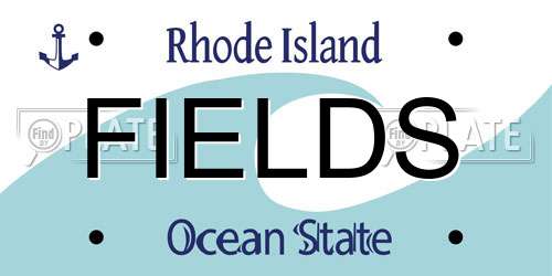 FIELDS Rhode Island License Plate