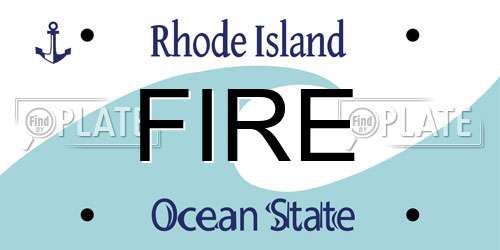 FIRE Rhode Island License Plate