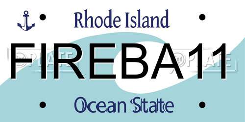 FIREBA11 Rhode Island License Plate