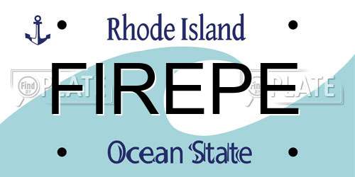 FIREPE Rhode Island License Plate