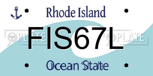FIS67L Rhode Island License Plate
