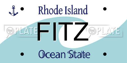 FITZ Rhode Island License Plate