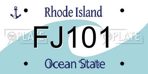 FJ101 Rhode Island License Plate