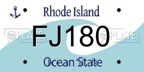 FJ180 Rhode Island License Plate