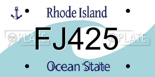 FJ425 Rhode Island License Plate