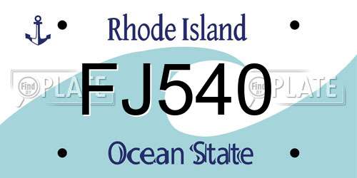 FJ540 Rhode Island License Plate