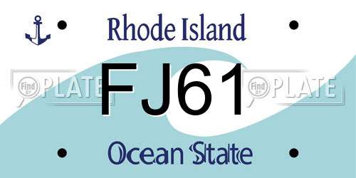 FJ61 Rhode Island License Plate