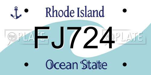 FJ724 Rhode Island License Plate