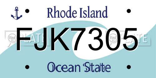 FJK7305 Rhode Island License Plate