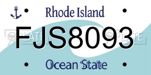 FJS8093 Rhode Island License Plate