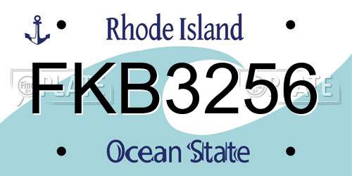 FKB3256 Rhode Island License Plate