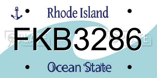 FKB3286 Rhode Island License Plate