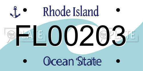FL00203 Rhode Island License Plate