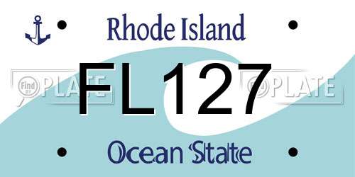 FL127 Rhode Island License Plate