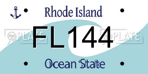 FL144 Rhode Island License Plate