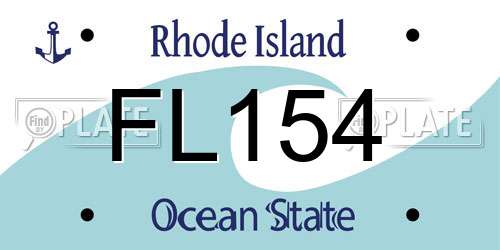 FL154 Rhode Island License Plate