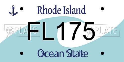 FL175 Rhode Island License Plate