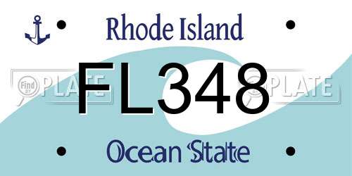 FL348 Rhode Island License Plate