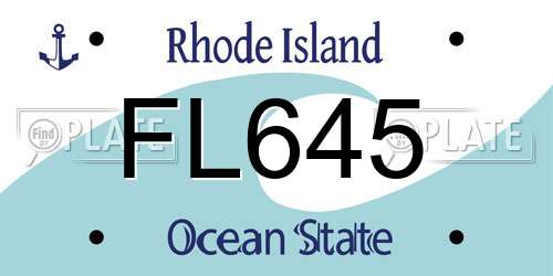 FL645 Rhode Island License Plate