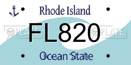 FL820 Rhode Island License Plate