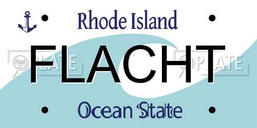 FLACHT Rhode Island License Plate