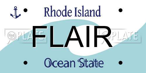FLAIR Rhode Island License Plate