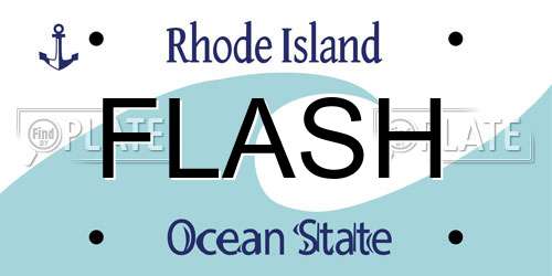 FLASH Rhode Island License Plate