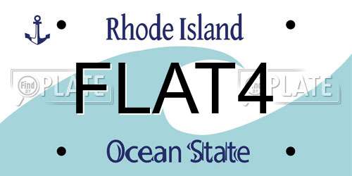 FLAT4 Rhode Island License Plate