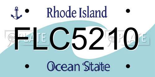 FLC5210 Rhode Island License Plate