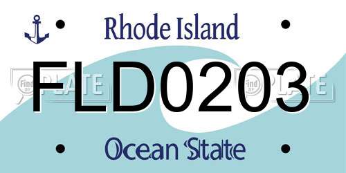 FLD0203 Rhode Island License Plate