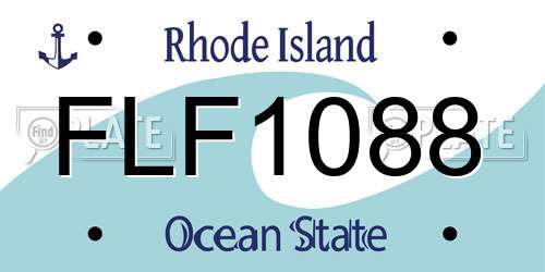 FLF1088 Rhode Island License Plate