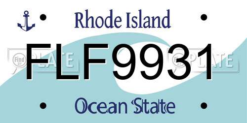FLF9931 Rhode Island License Plate