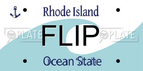 FLIP Rhode Island License Plate