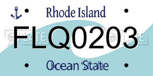 FLQ0203 Rhode Island License Plate