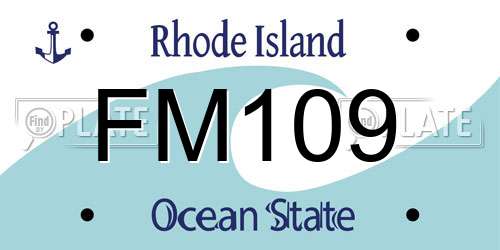 FM109 Rhode Island License Plate