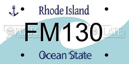 FM130 Rhode Island License Plate