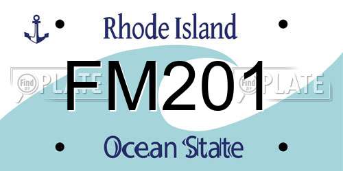 FM201 Rhode Island License Plate