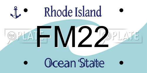 FM22 Rhode Island License Plate