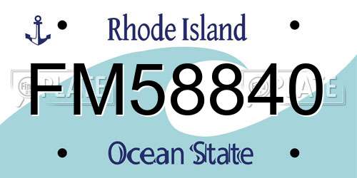 FM58840 Rhode Island License Plate