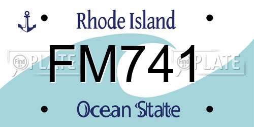 FM741 Rhode Island License Plate