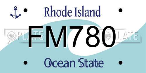 FM780 Rhode Island License Plate