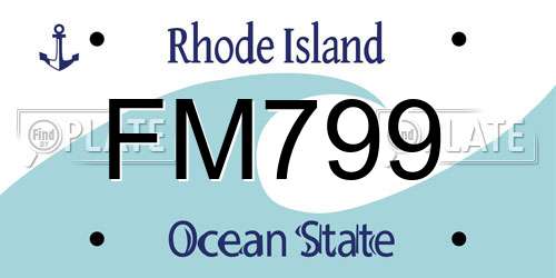 FM799 Rhode Island License Plate