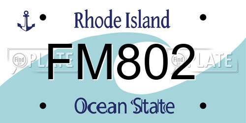 FM802 Rhode Island License Plate